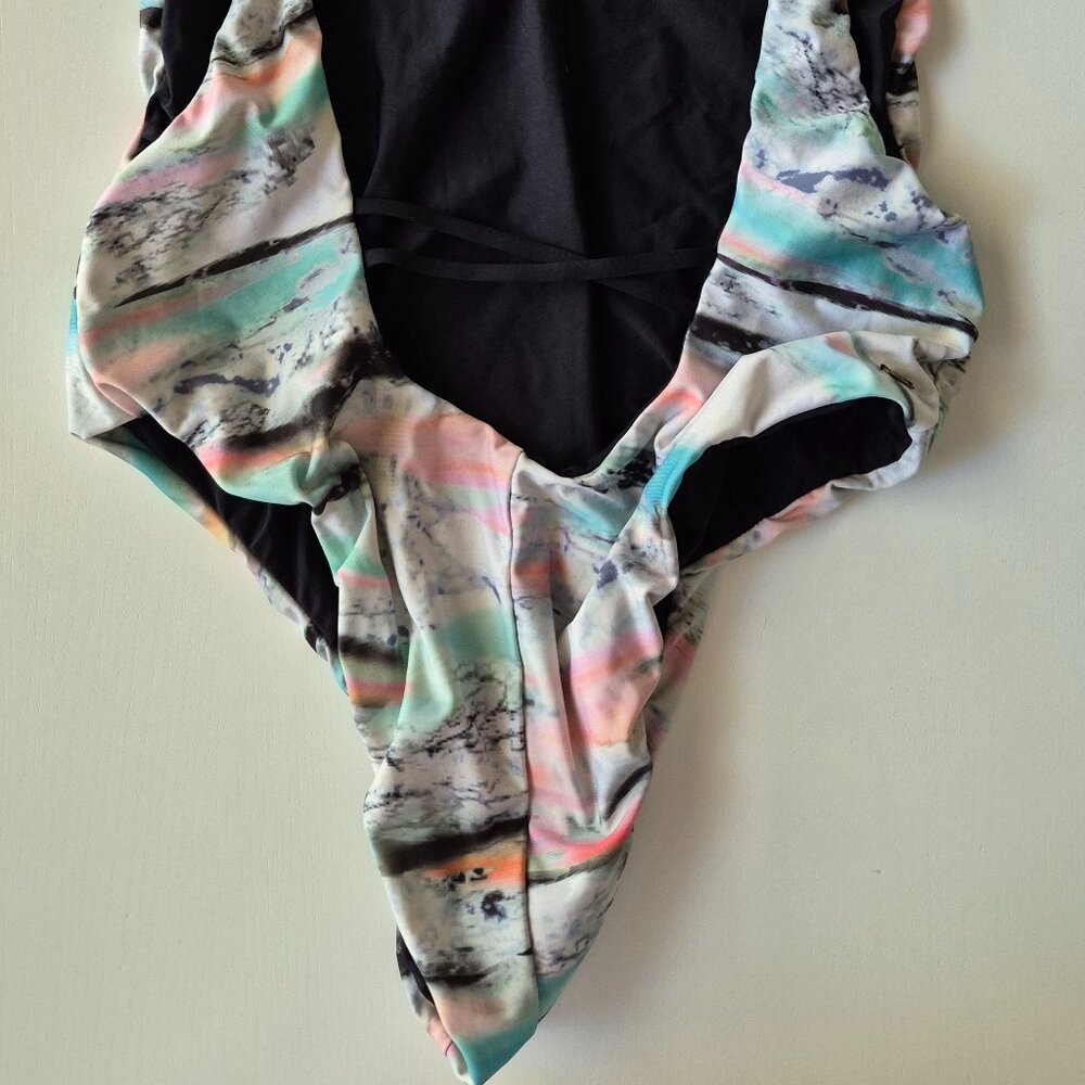 High Cut Multi-Color One Piece Bathing Suit - Picture 5 of 10